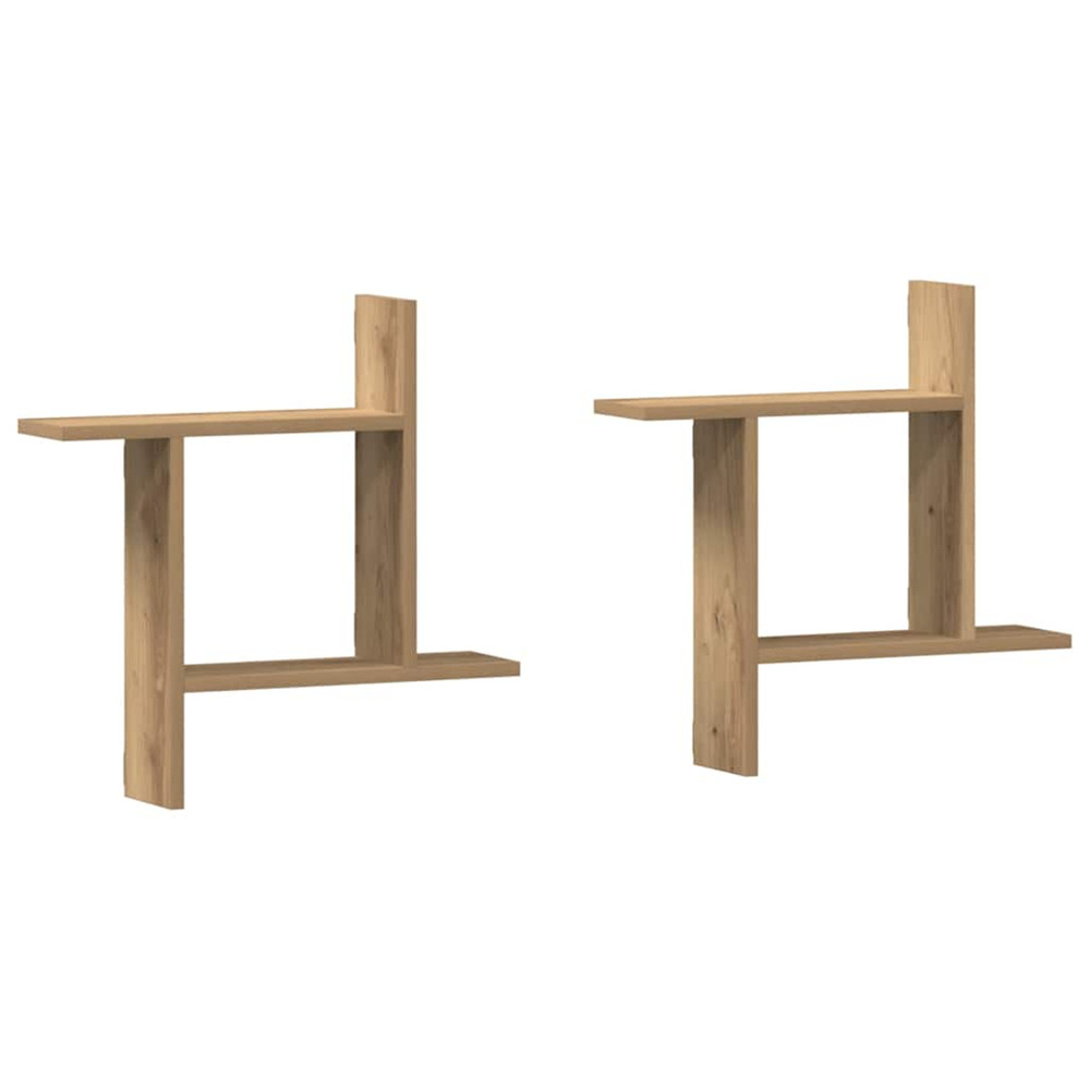 Étagères murales 2 pcs chêne artisanal bois d'ingénierie