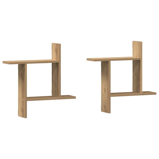 Étagères murales 2 pcs chêne artisanal bois d'ingénierie