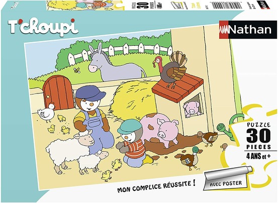 Puzzle t'choupi à la ferme 30 pcs