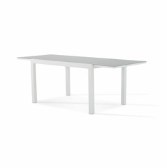 Table de jardin en aluminium blanc 215/135×90 cm