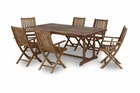 Table de jardin extensible 180/240×100 et 6 chaises pliables