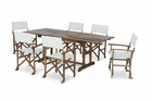 Table de jardin extensible 150/210 et 6 chaises de directeur pliables