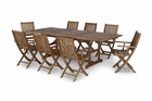 Table de jardin extensible 180/240×100 et 8 chaises pliables