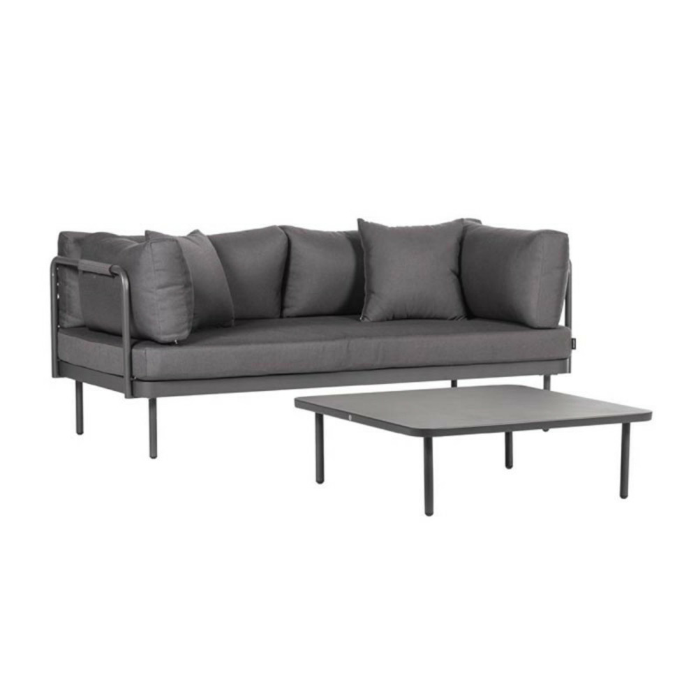 Salon de jardin modulable en aluminium mykonos gris foncé