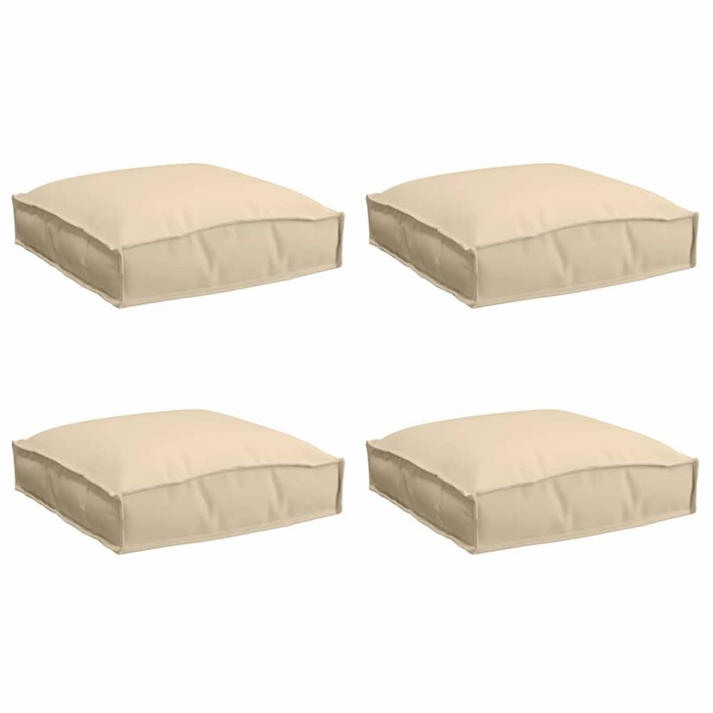 Coussin 4 pc tissu oxford beige 40 x 40 x 8 cm