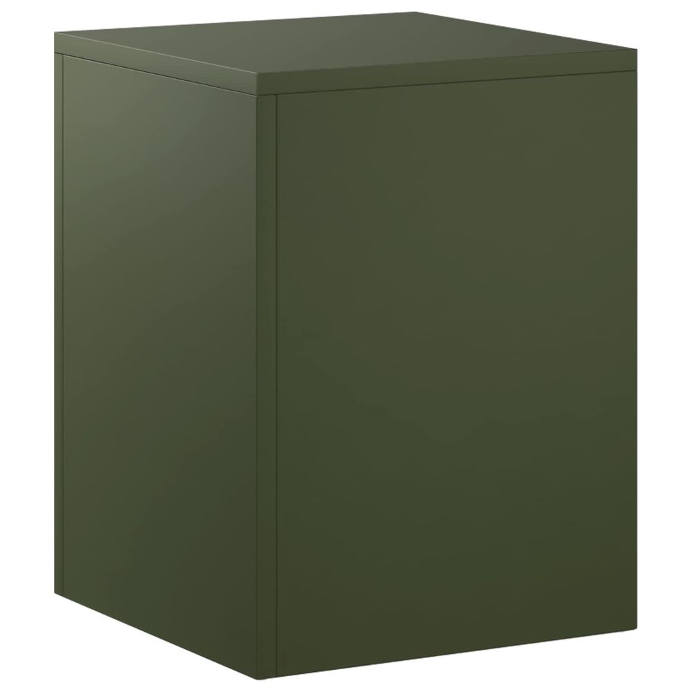 Support de plante vert olive 30 x 30 x 40 cm acier patiné
