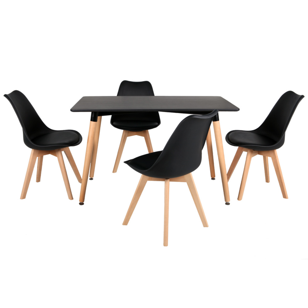 Senja - ensemble table rectangulaire 120 x 70 cm et 4 chaises ...