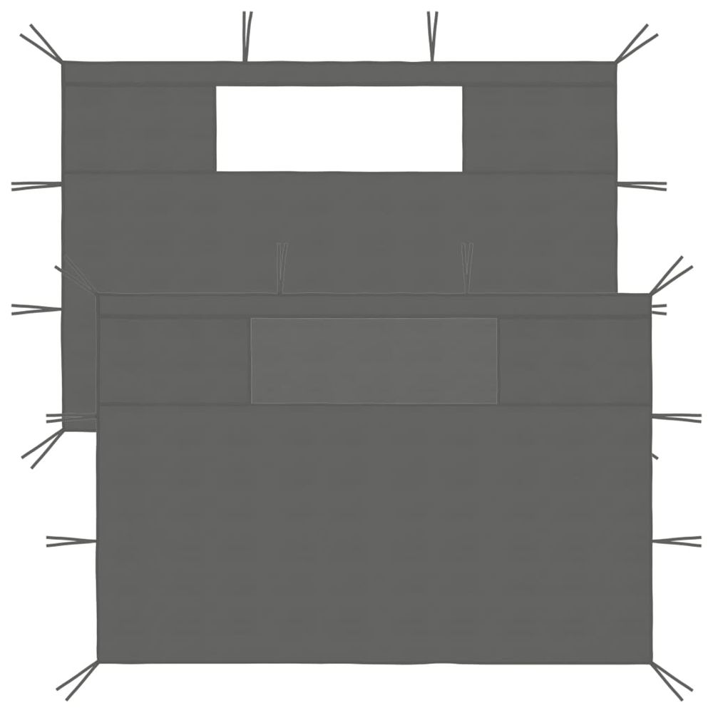 Parois latérales de belvédère avec fenêtres 2 pcs anthracite