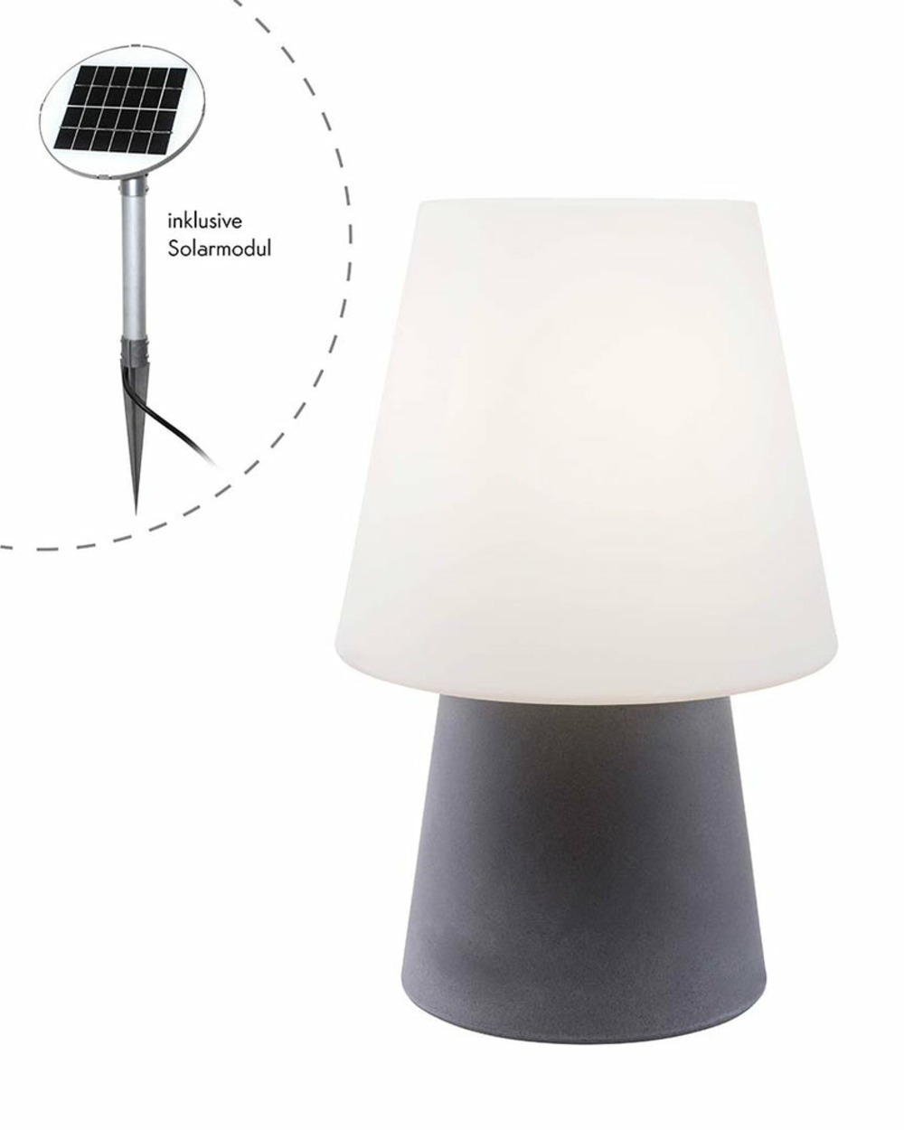 Lampadaire lumineuse gris - 60cm - lampe extérieur solaire