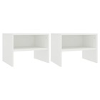 Tables de chevet 2 pcs blanc 40x30x30 cm bois d'ingénierie