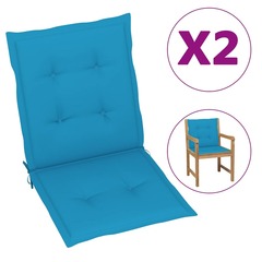 Coussins de chaise de jardin 2 pcs bleu 100 x 50 x 3 cm