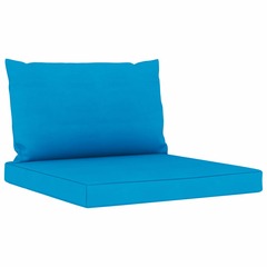 Coussins de canapé palette 2 pcs bleu clair tissu