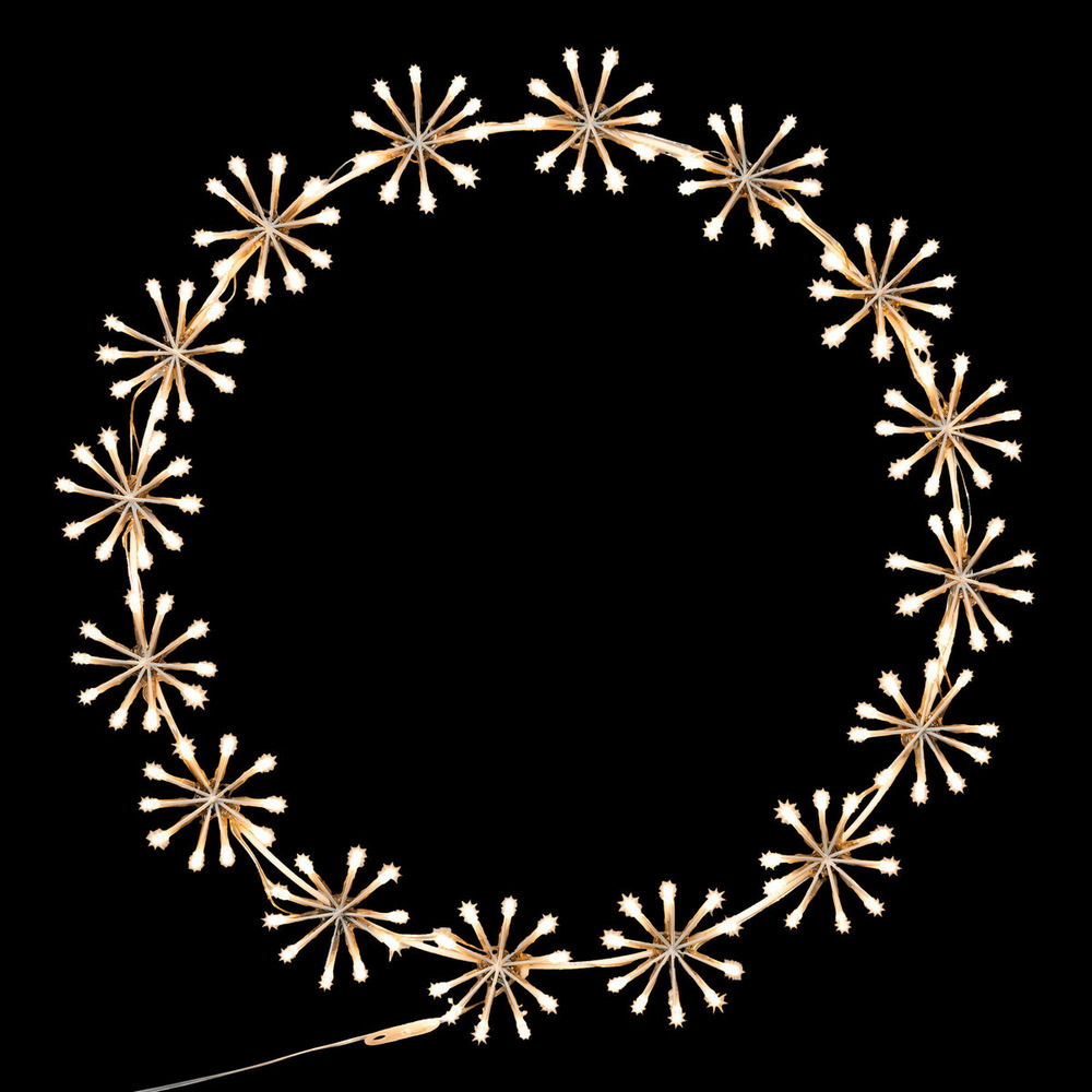 Couronne de noël lumineuse en métal 160 led blanc chaud d 50 cm