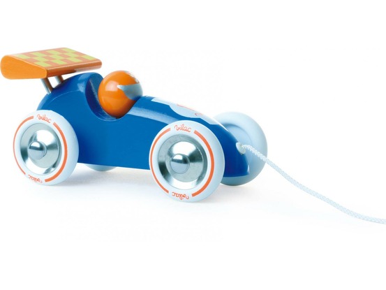 Voiture de course bleue et orange