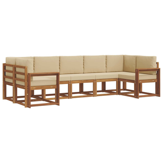 Ensemble de canapés d'extérieur 7 pcs naturel et beige