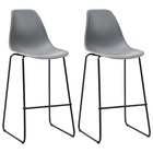 Chaises de bar 2 pcs gris plastique