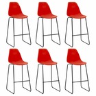 Chaises de bar 6 pcs rouge plastique