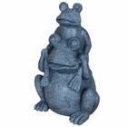 Statue de grenouilles jumelles pour bassin gris