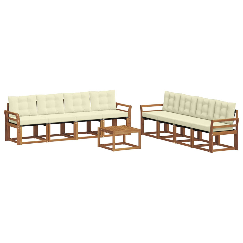 Ensemble de canapés d'extérieur 9 pcs naturel et crème