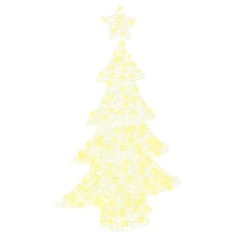 Sapin de noël 100 led blanc chaud 120 cm acrylique