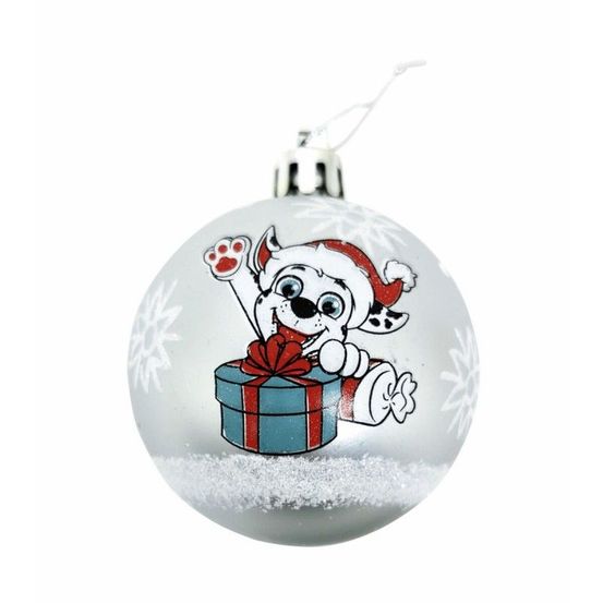 Boule de noël the paw patrol friendship argenté 10 unités plastique (ø 6 cm)