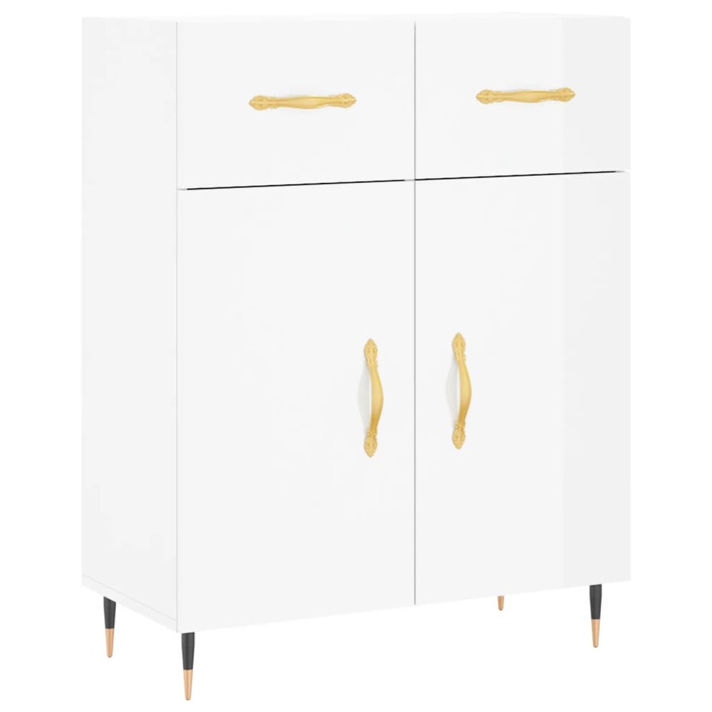 Buffet bahut commode armoire meuble de rangement organisateur cuisine salle de séjour salon brillant 69,5 x 34 x 90 cm bois d
