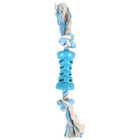 Jouet tube + corde bleu 35 cm lindo en tpr pour chien