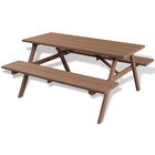 Table et bancs de pique-nique marron 150 x 139 x 72,5 cm wpc