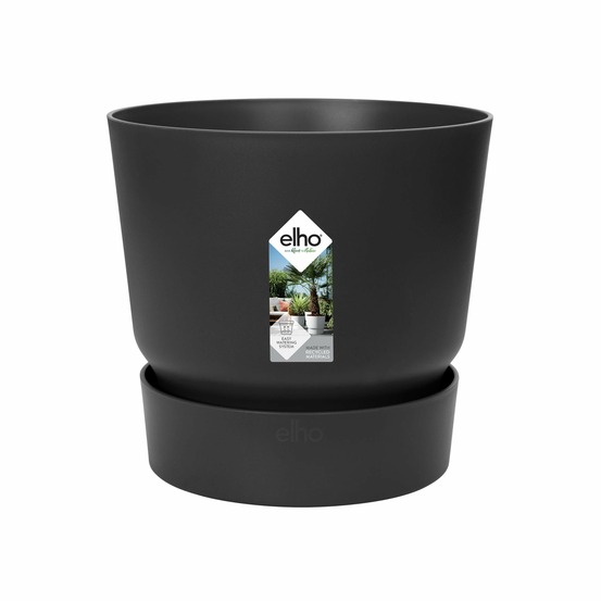 Pot elho greenville rond noir 14 cm