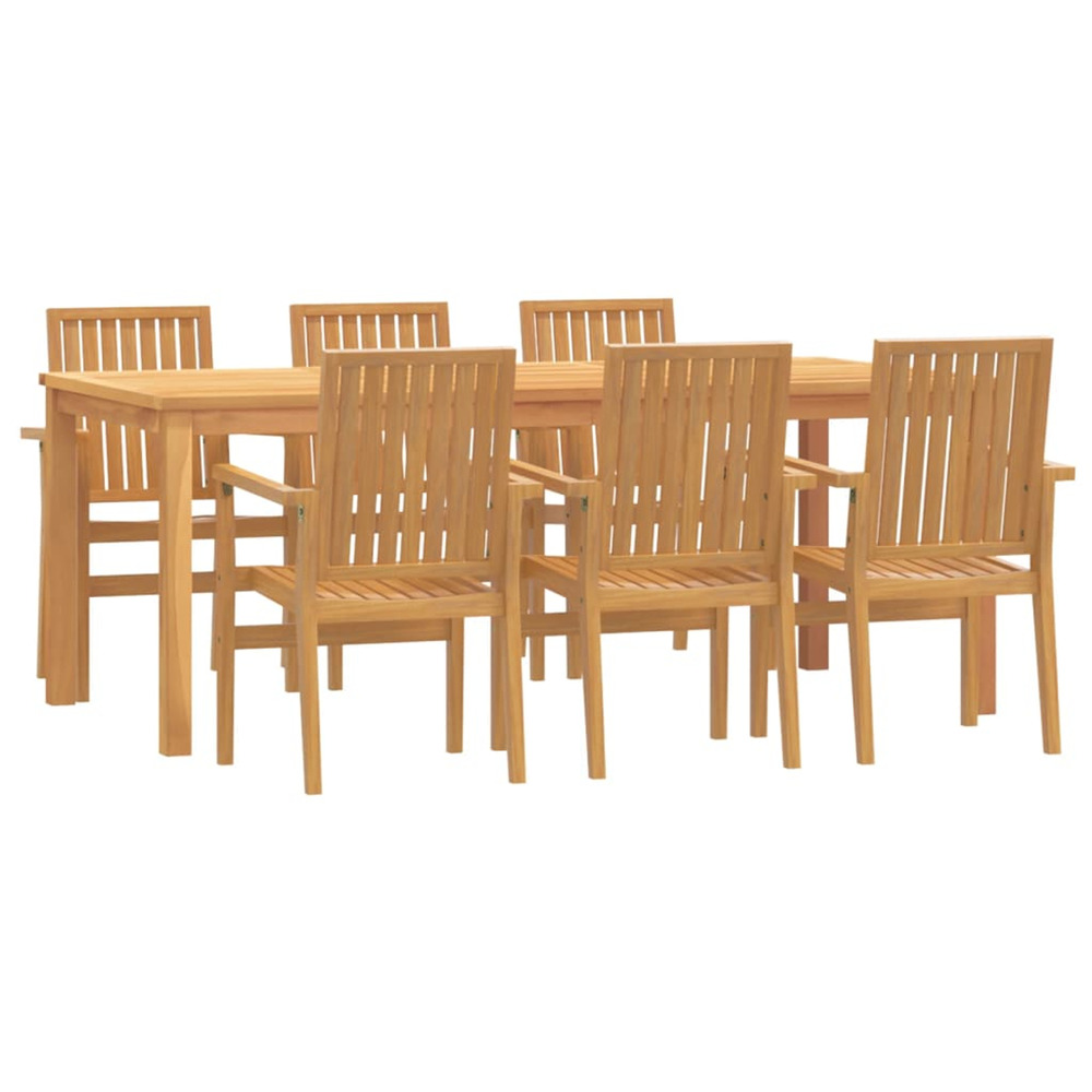 Ensemble à manger de jardin 7 pcs bois de teck solide