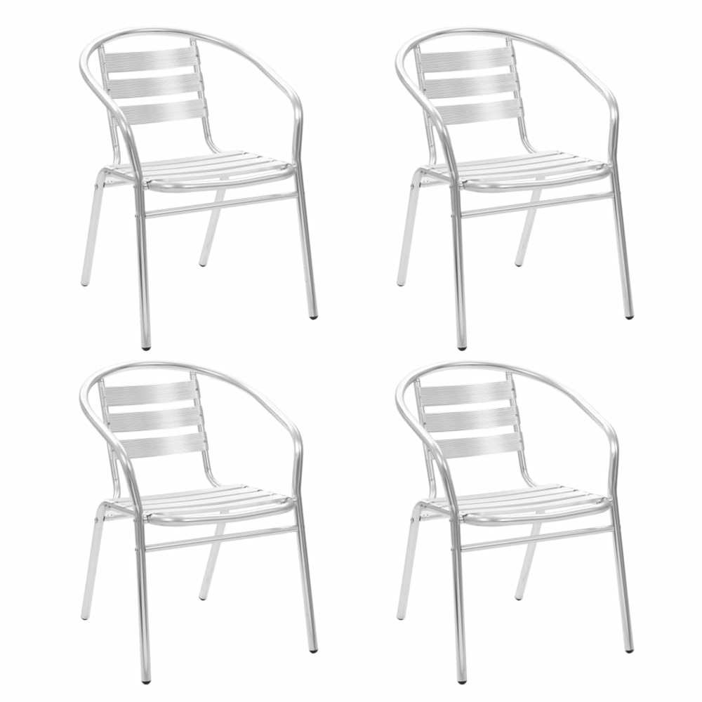 Chaises empilables d'extérieur 4 pcs aluminium