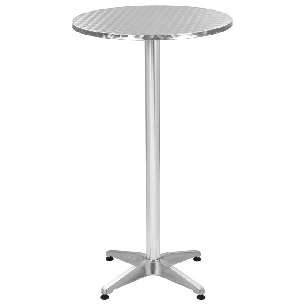 Table pliable de jardin argenté 60x(70-110) cm aluminium