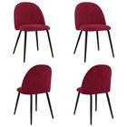 Chaises de salle à manger 4 pcs rouge bordeaux tissu