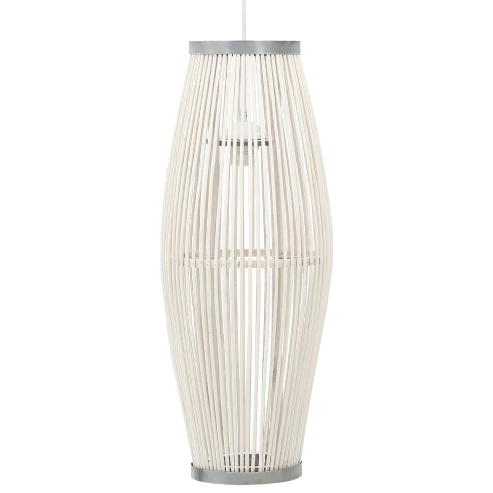 Lampe suspendue blanc osier 40 w 21x50 cm ovale e27