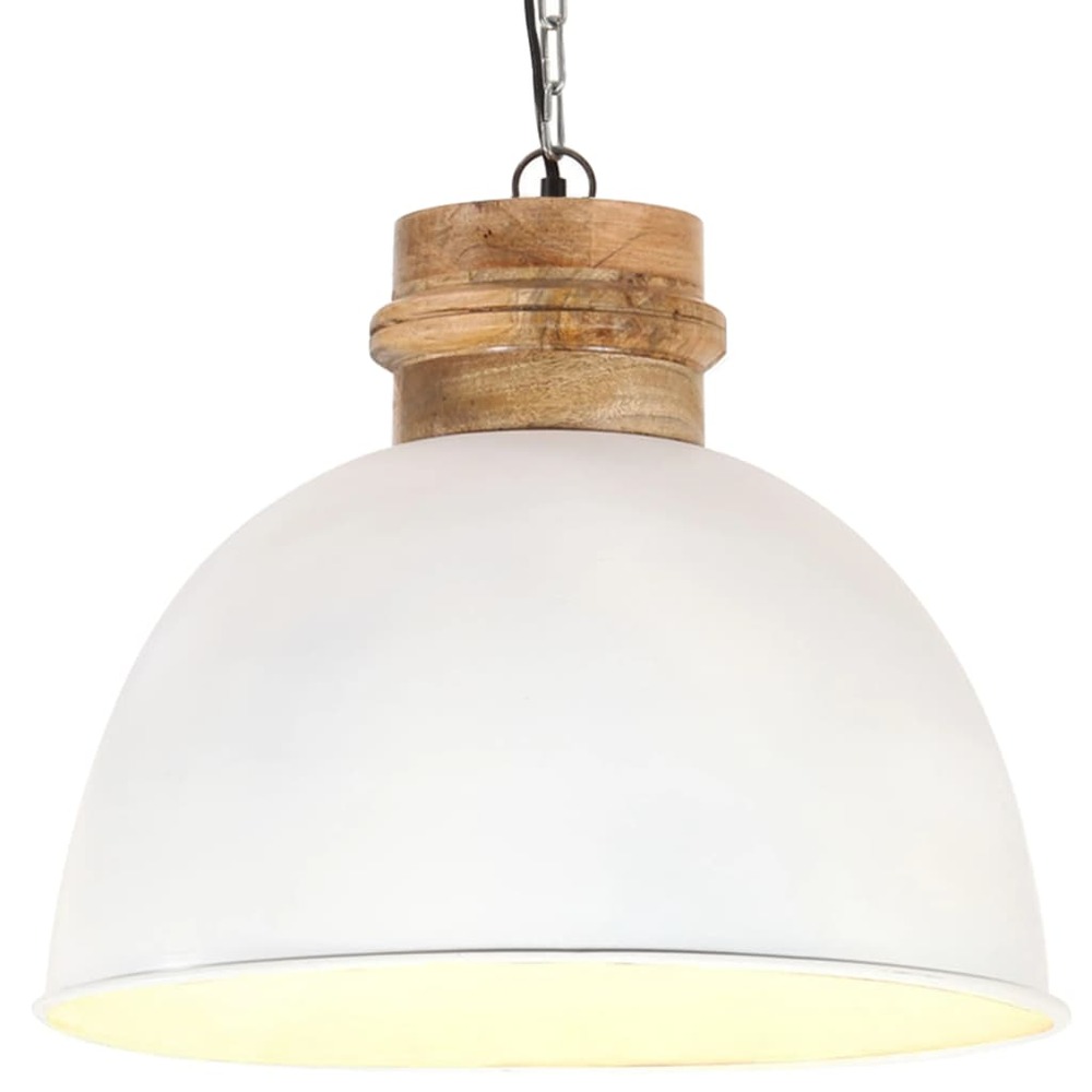 Lampe suspendue industrielle blanc rond 50 cm e27 manguier