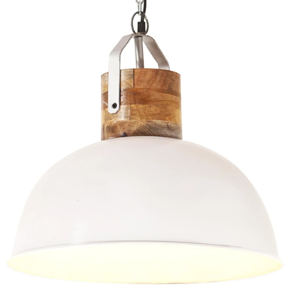 Lampe suspendue industrielle blanc rond 42 cm e27 manguier