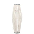 Lampe suspendue blanc osier 40 w 25x62 cm ovale e27