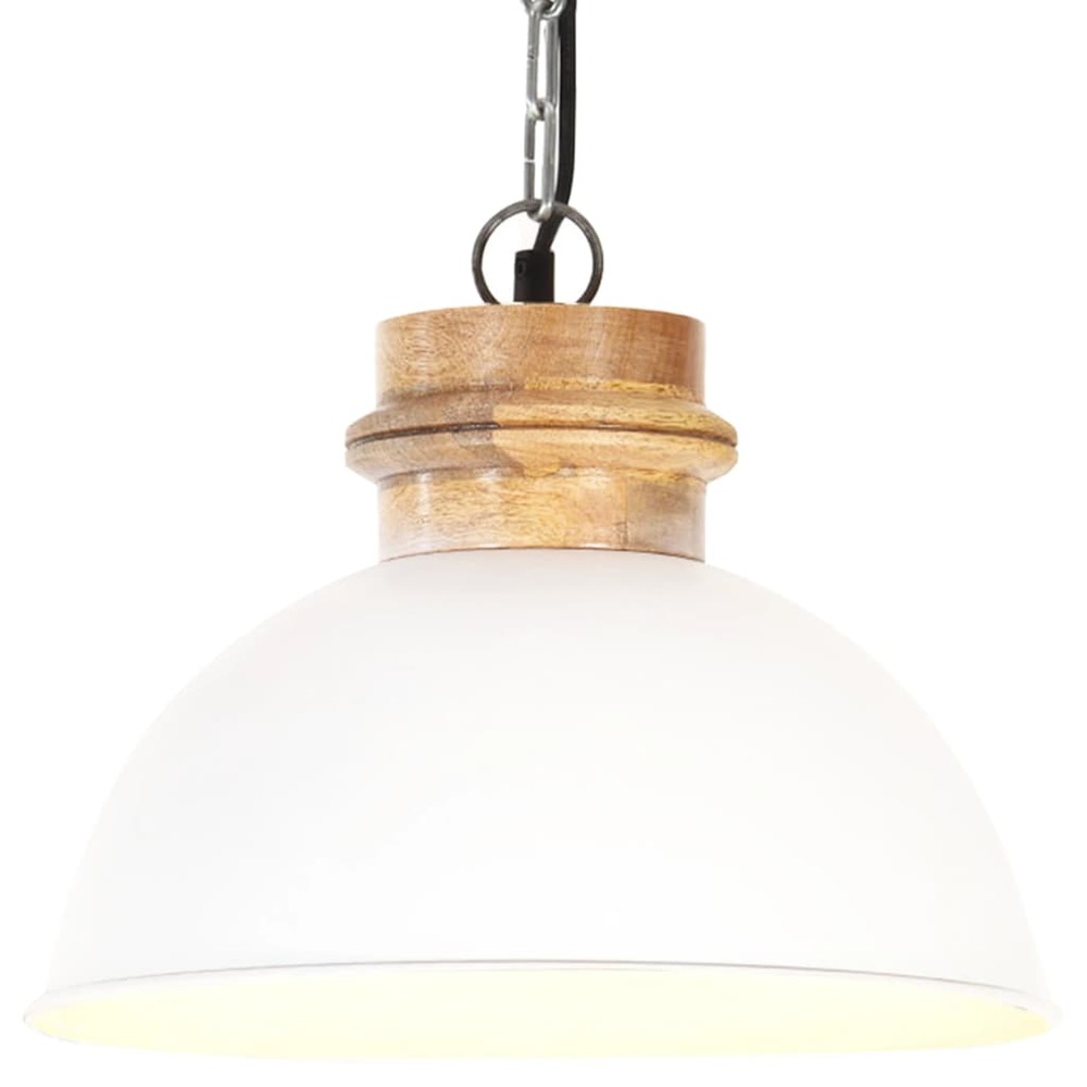 Lampe suspendue industrielle blanc rond 32 cm e27 manguier