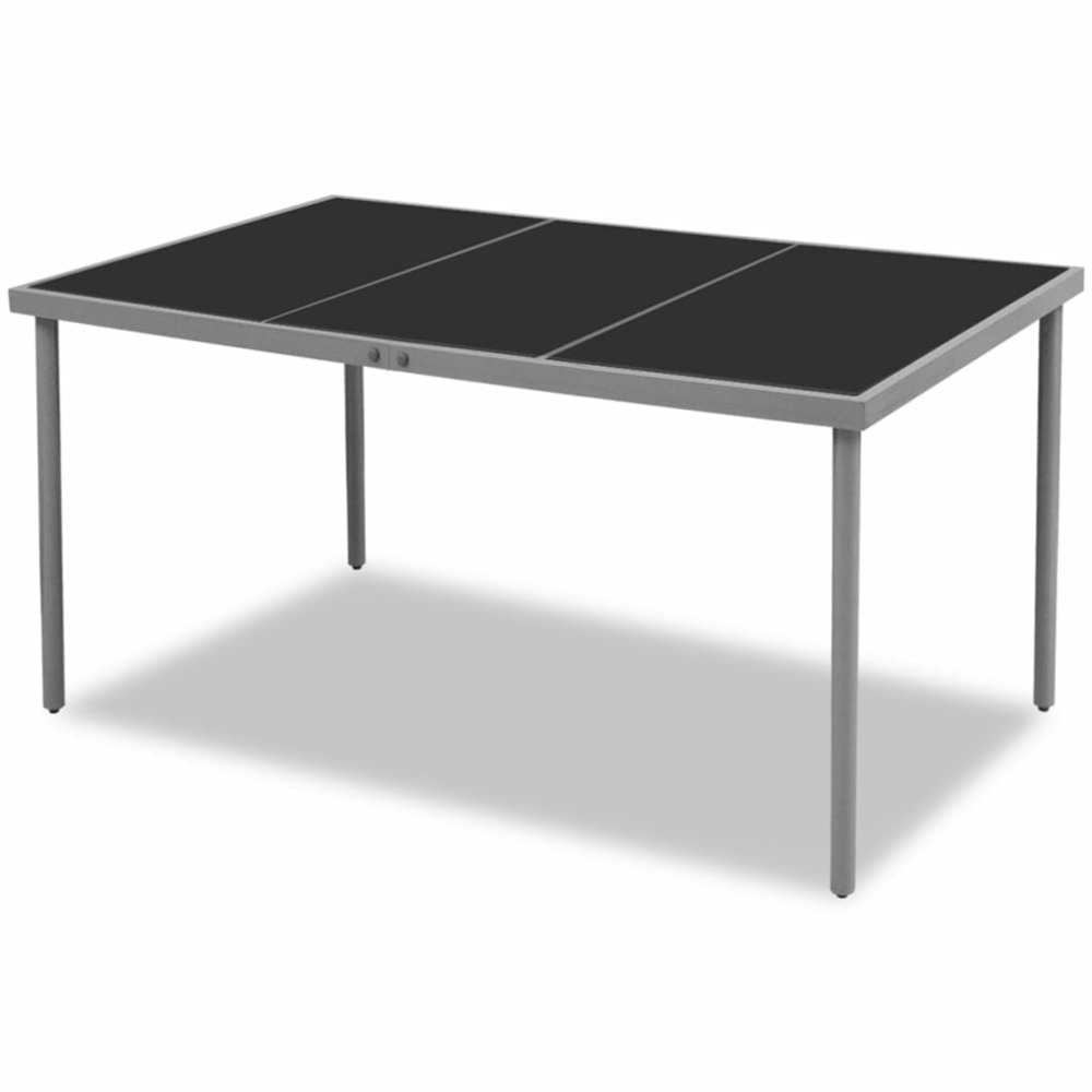Table de jardin 150x90x74 cm noir acier