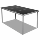 Table de jardin avec dessus de table en verre 150x90x74 cm