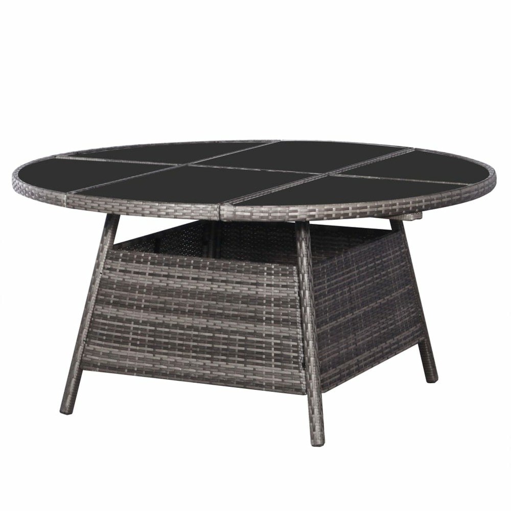 Table de jardin gris 150 x 74 cm résine tressée Truffaut