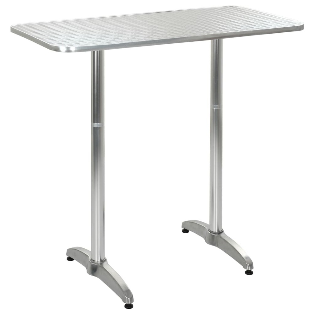 Table de jardin argenté 120x60x(70-110) cm aluminium