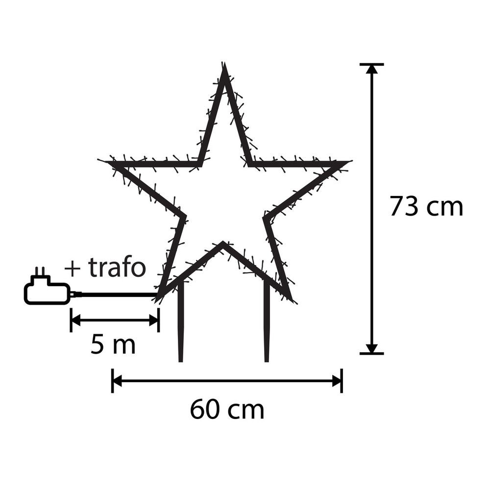 Figurine lumineuse de noël smart lighting h73x3cm - noir