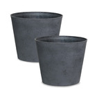 2 pcs pots à fleurs taille plastique recyclable rond - 25cm