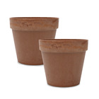 2 pcs pots à fleurs argile bio plastique recyclable rond - bioclay