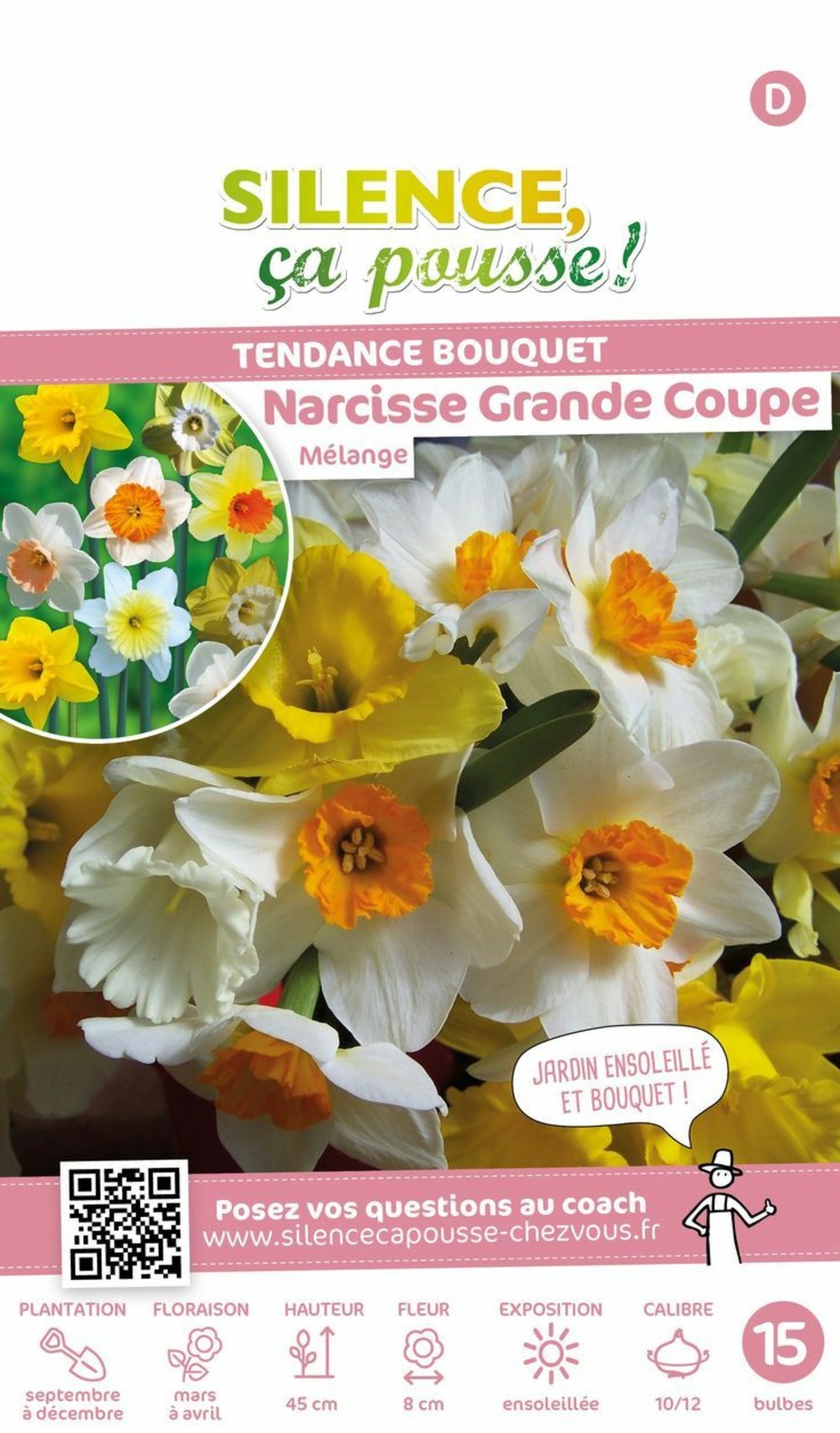 Narcisse grande coupe melange 10/12 x15 bulbes Truffaut