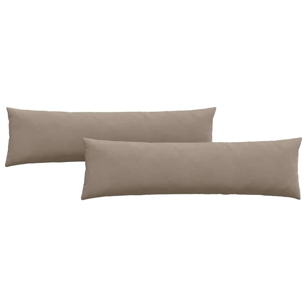 Coussins de canapé 2 pc tissu taupe 145 x 40 cm