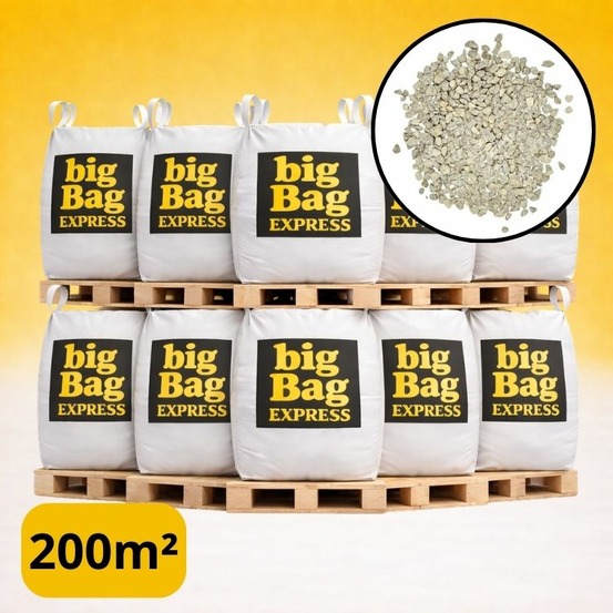 Pack 10 x big bag de +/- 1,5t ≃ 200m² gravillon “grain de riz” beige ø 4/6 mm - livraison premium