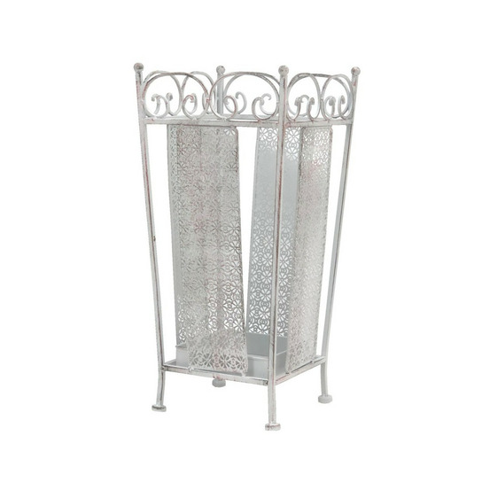 Porte parapluie en fer forgé blanc 26 x 26 x 46 cm