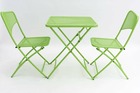 Table et 2 chaises de jardin pliantes Vert